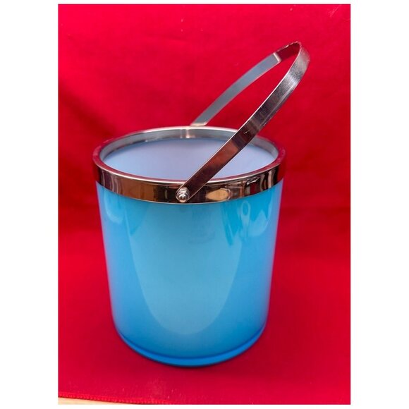 Blue MINI Ice Bucket Plastic w/ Chrome Metal Trim & Handle by Wild Eye Designs - Picture 1 of 5